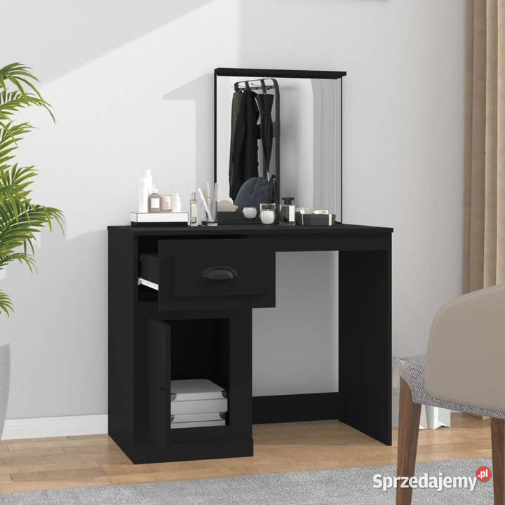 Toaletka z lustrem czarna 90x50x1325 WM816761 Warszawa
