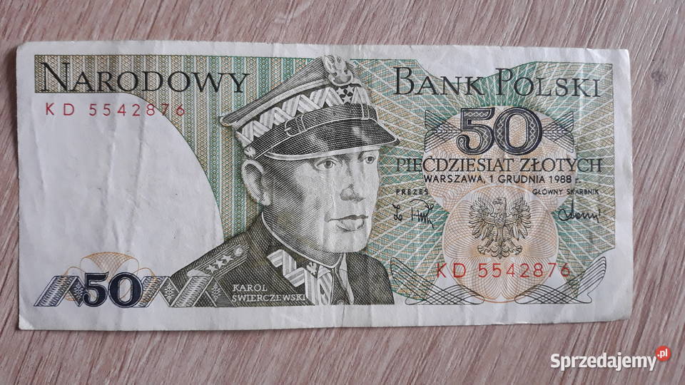 50 złotych 1 XII 1988 r seria KD 2 Numizmatyka Konin