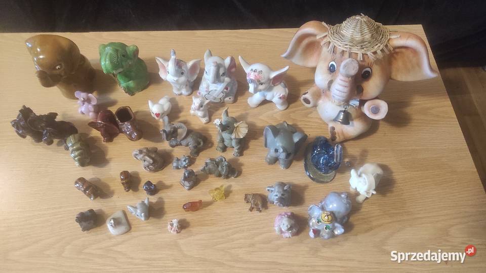 Figurki figurka słonik porcelanowe pamiątki Warszawa