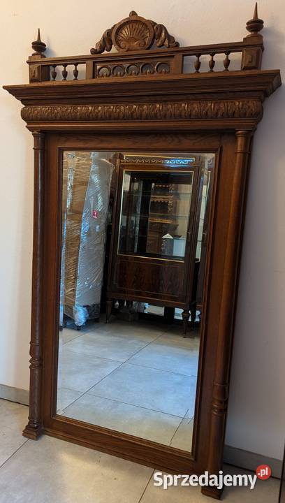 Piękne dębowe lustro neorenesansowesklep Dąbrowa sprzedam