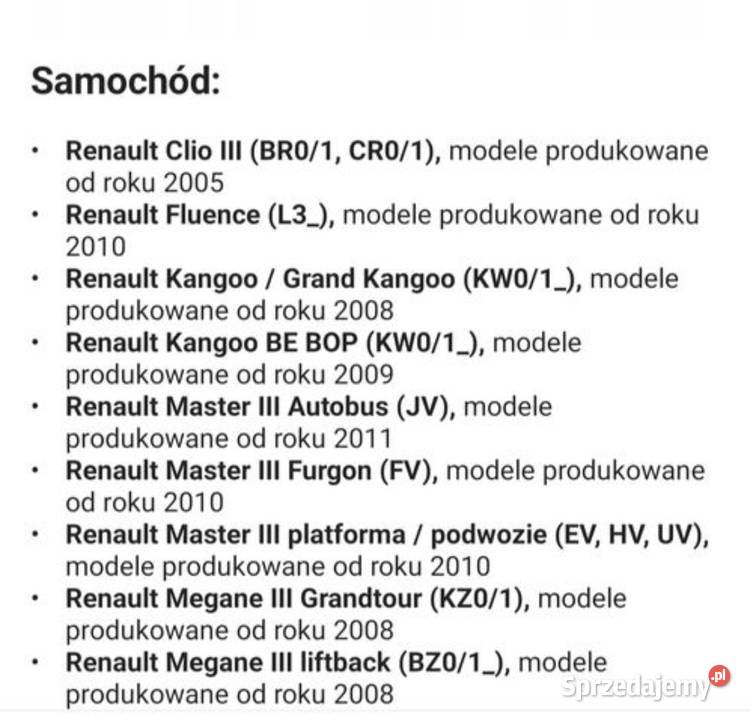Stacyjka i Kluczyk Renault zest zamiennik Rok produkcji 2023 Części samochodowe Łask