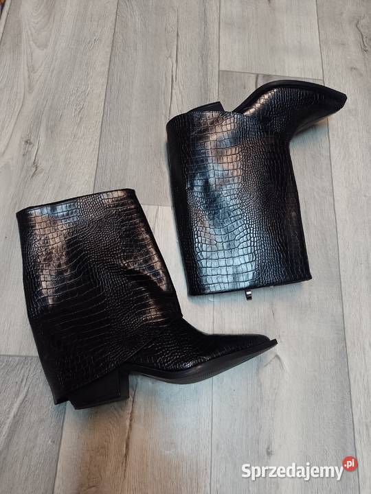 42 Ekskluzywne CZARNE krótkie Kozaki kowbojki 27cm małopolskie Kraków