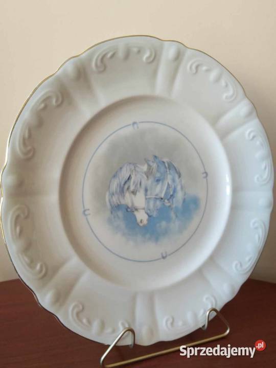 Talerz Dekoracyjny Konie SILESIE Veritable Wałbrzych