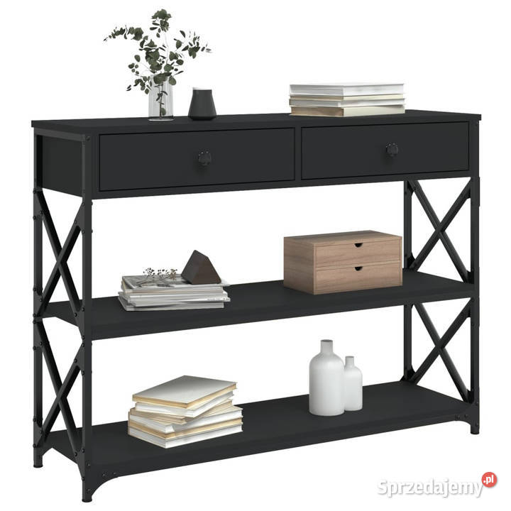 Stolik konsolowy czarny 100x28x75 materiał Meble Warszawa