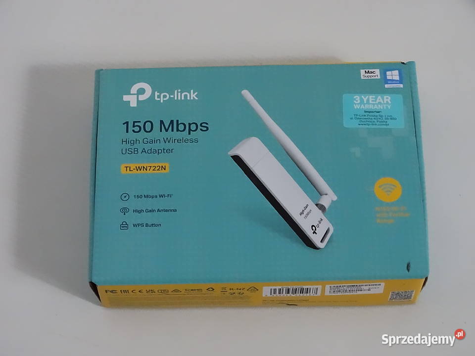 NOWA Karta Sieciowa TPLink TLWN722N 150 Mbps sprzedam