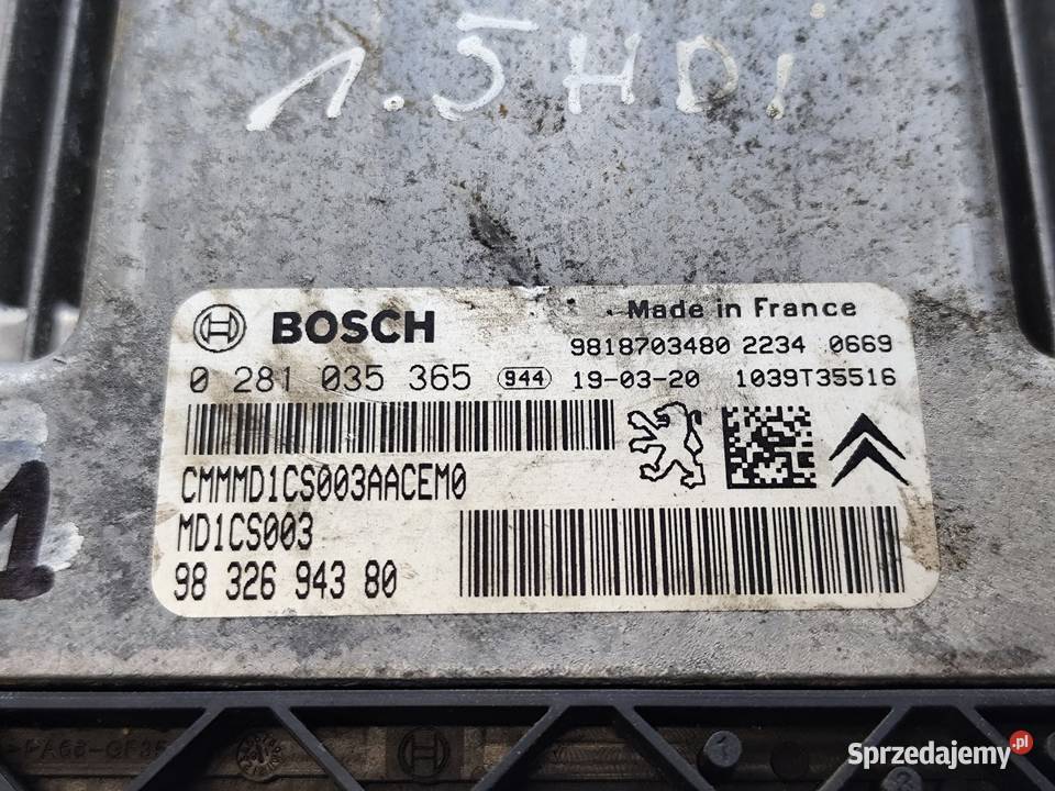 Citroen Berlingo C3 Partner 15hdi Sterownik osobowe