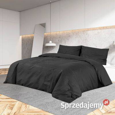 vidaXL Zestaw pościeli czarny 135x200 lekka Warszawa sprzedam