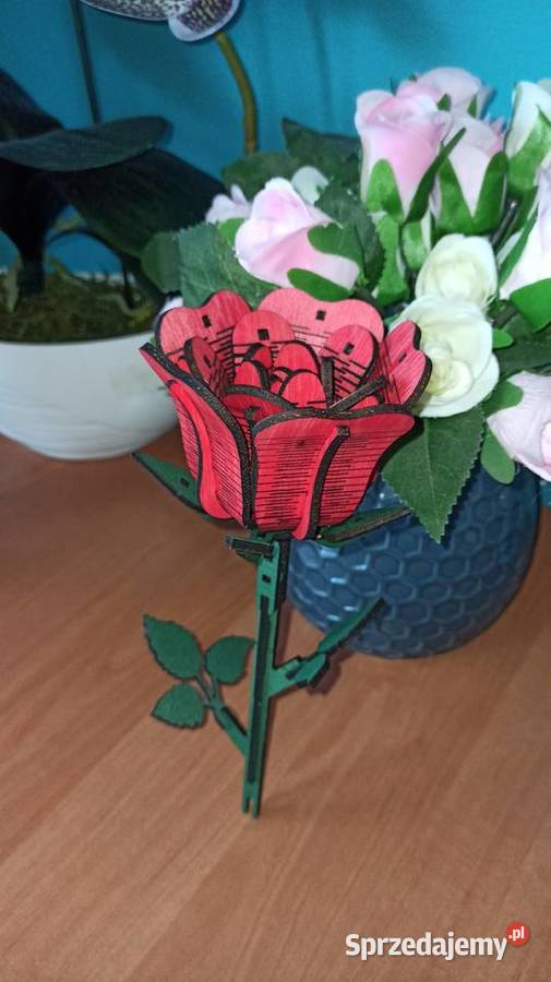 Drewniana Wieczna Róża w Doniczce Walentynki Pozostałe Warszawa