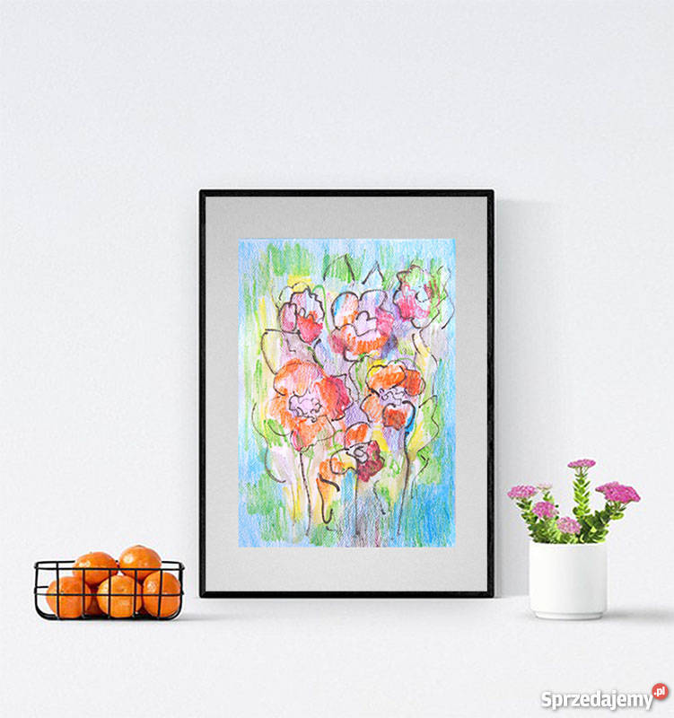 ręcznie malowany obrazek kwiatyrysunek z Katowice