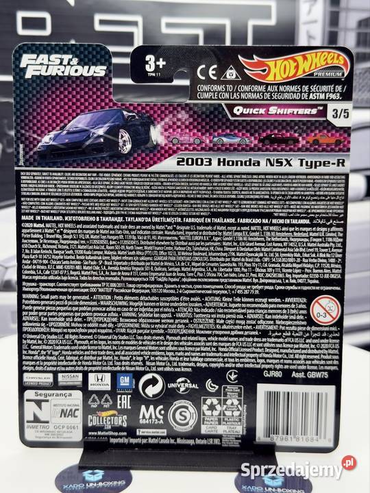 Hot Wheels Fast Furious 2003 Honda NSX TypeR BOX Wrocław sprzedam