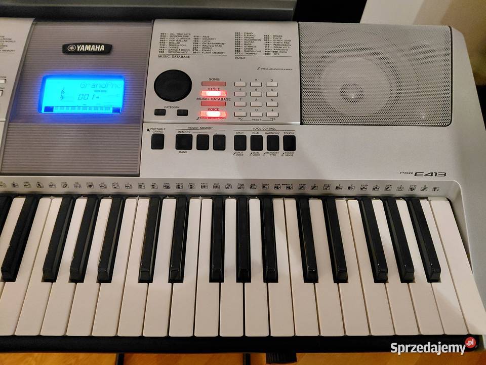 Yamaha PSRE413 keyboard komplet stojak zasilacz Warszawa sprzedam