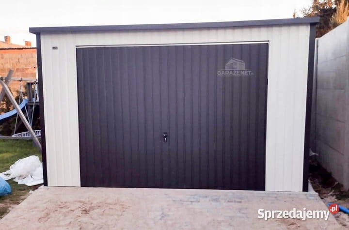 GARAŻ BLASZANY 4m x 5m SPAD TYŁ BRAMA UCHYLNA Łapanów
