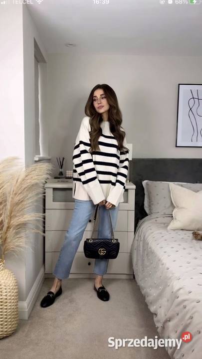 Zara S36 sweter z wiskozy w paski Gdynia sprzedam
