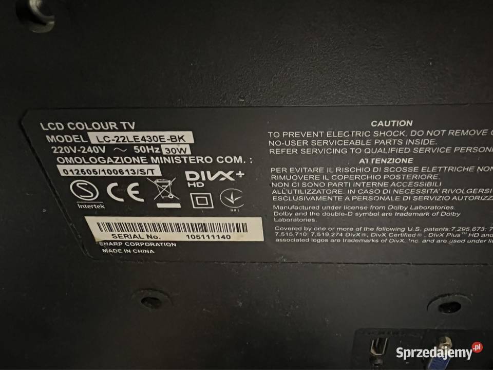 Telewizor Sharp Aquos 22 Cale LCD Jaworzno