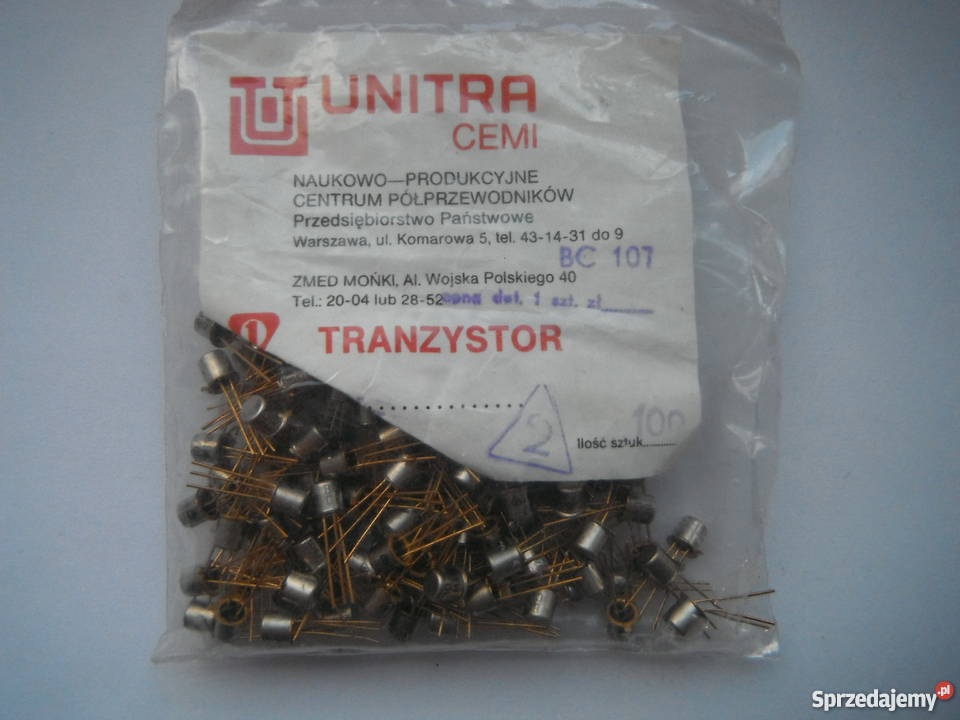 BC107 Tranzystor Unitra Cemi obudowa TO18 Nowe