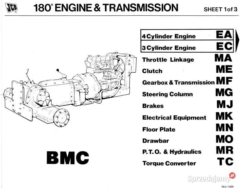 JCB 3C 3D MKII katalog części zamiennych