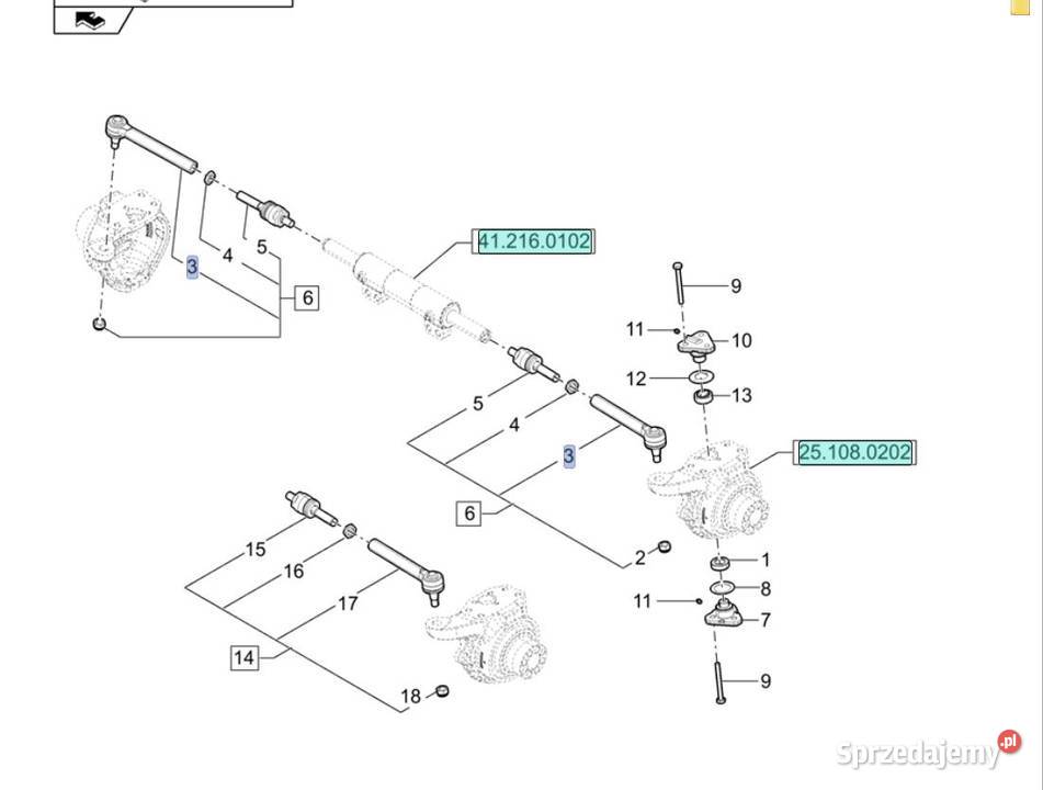 Końcówka 84276565 kierowicza Holland Case B110B podlaskie Białystok sprzedam
