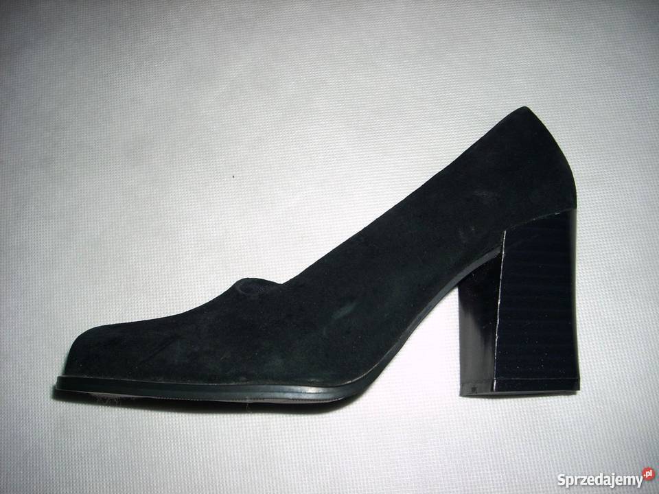 CA skóra zamsz NOWE 37 czółenka słupek Czółenka