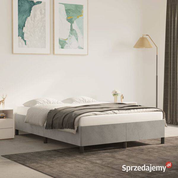 vidaXL Rama łóżka bez materaca jasnoszara Warszawa sprzedam