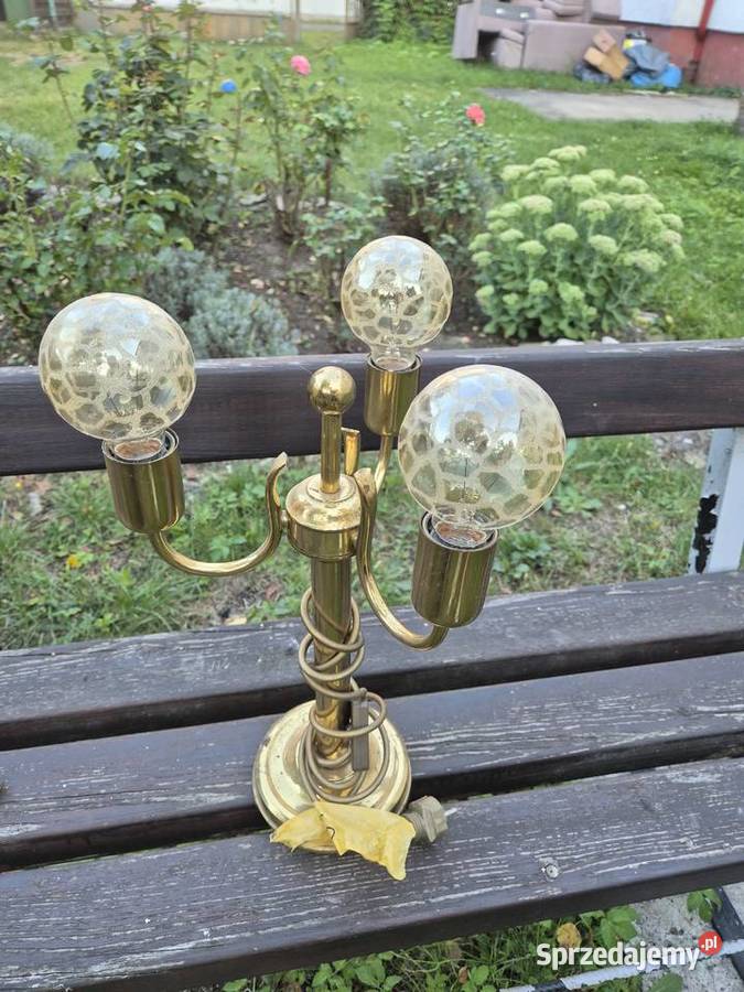 Lampa gabinetowa retro vintage mosiądz i ozdobne