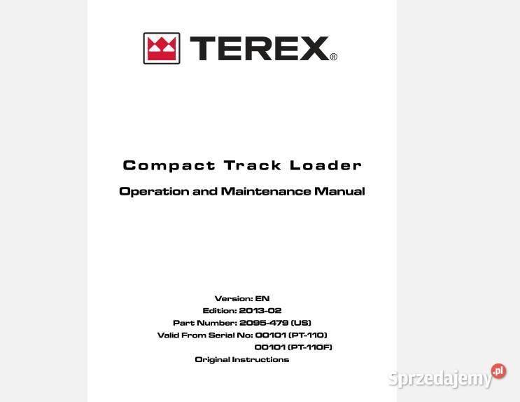 Terex Schaeff SKL823 PT110 PT110F instrukcja DTR