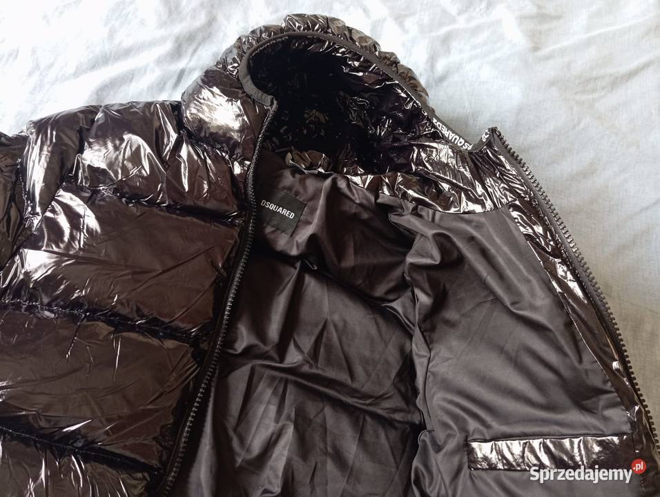 Kurtka puchowa Dsquared2 regular fit błyszcząca Kaptur Białystok