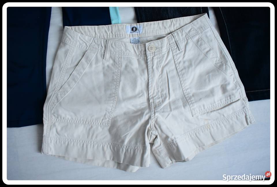 Trzy pary spodenek szortów rozmiar ok 40 L 42 XL niebieski Spodnie Płock