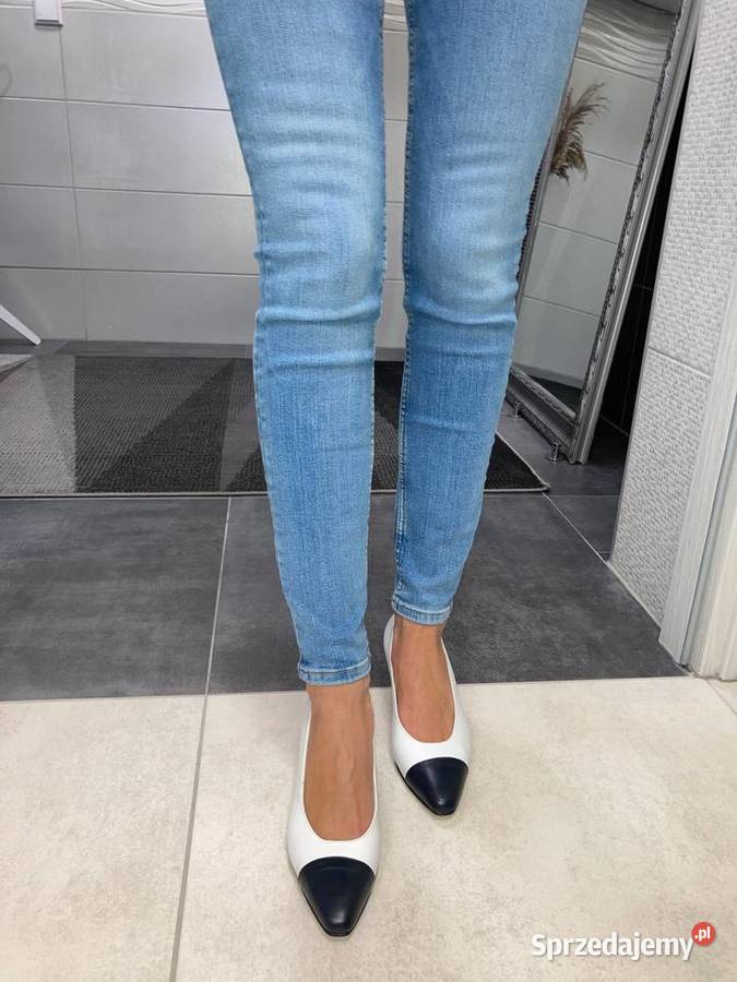 Nowe szpilki buty vintage Rose Lee USA białe Czółenka Nisko