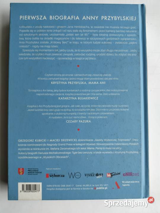 Ania Biografia Ani Przybylskiej Grzegorz Kubicki biografie, wspomnienia Proza i poezja Gdynia sprzedam