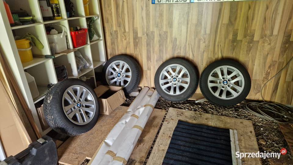 Komplet ładnych kół zimowych na alufelgach BMW E dolnośląskie