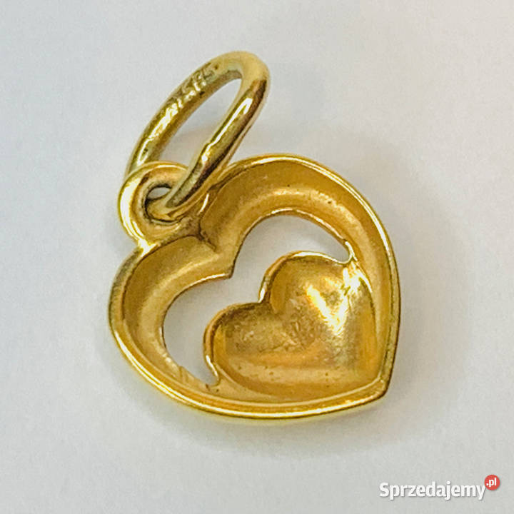 Złoty WISIOREK zawieszka 14K urocze SERDUSZKO Warszawa