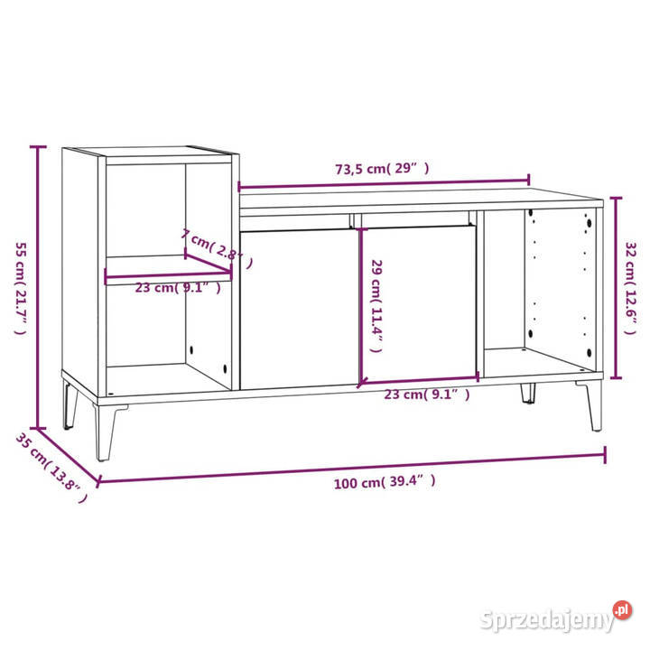 Szafka pod TV wysoki połysk biała 100x35x55 Meble Warszawa