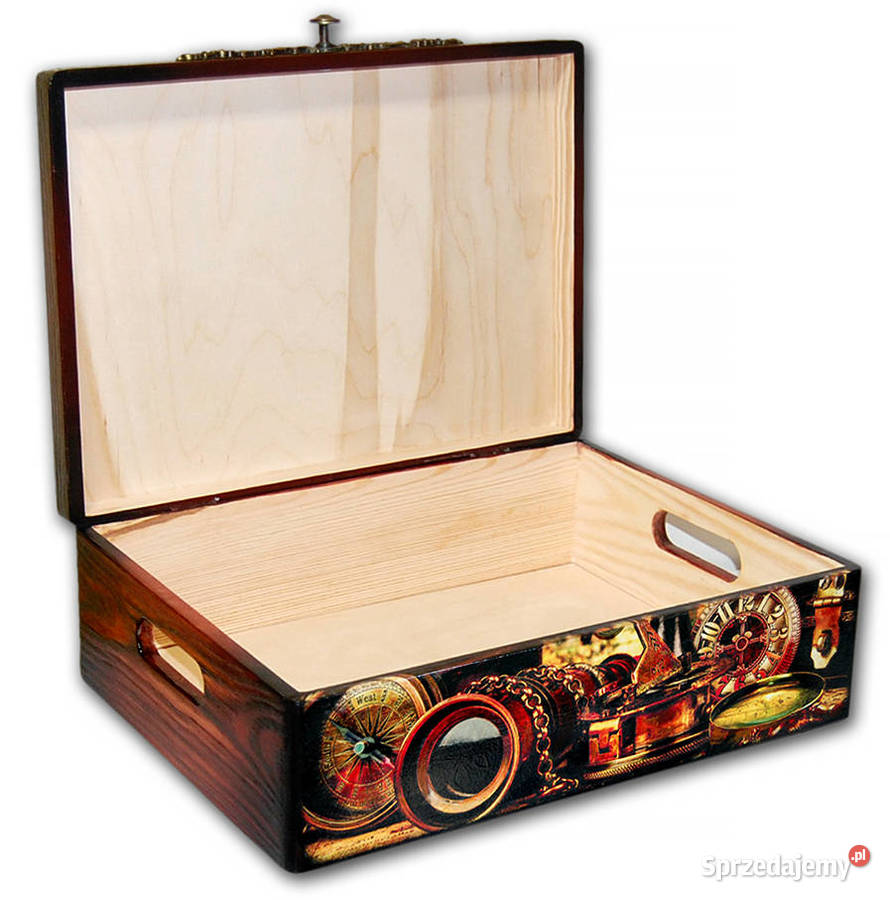 DUŻA SKRZYNIA PODRÓŻNIKA drewniany kufer 40x30 Bydgoszcz