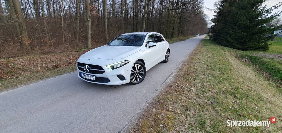 Mercedes A200 Benzyna 40000 2021r Ledy Biała skórzana tapicerka Tomaszów Lubelski