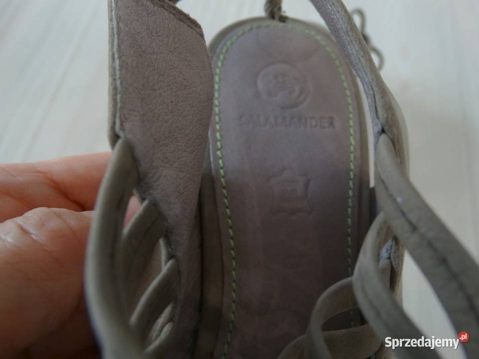 Buty Sandały Skórzane Skóra Naturalna Beżowe Łomża