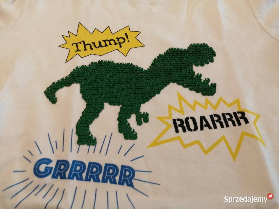 Koszulka krótki rękaw dinozaur cekiny 116 CA Czeladź