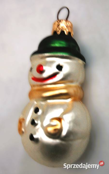 Bombka szklana ręcznie malowana bałwanek 8 lubelskie Lublin