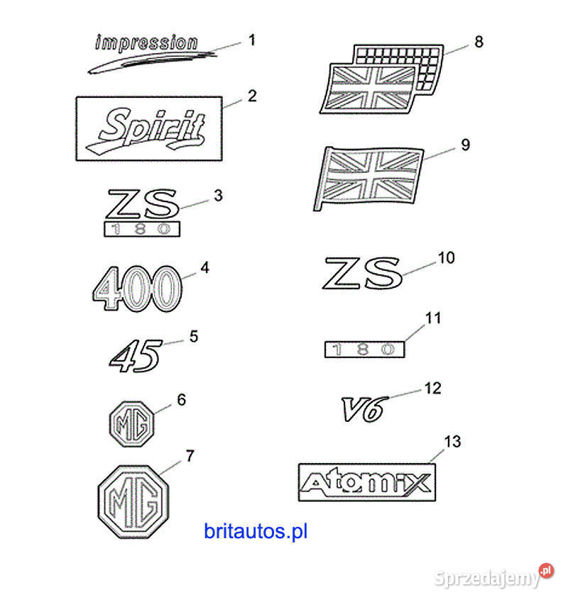 MG ROVER EMBLEMAT ZNACZEK FLAGA UK LOGO NA KLAPĘ Poznań