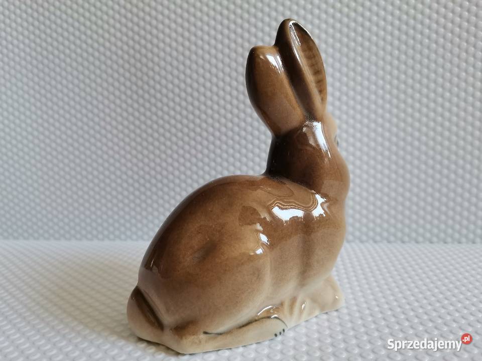 Stara figurka porcelanowa Królik Zając porcelit śląskie Katowice