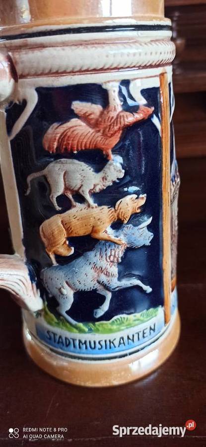 Kufel do piwa z cynową pokrywką Rathaus Bremen Gdańsk