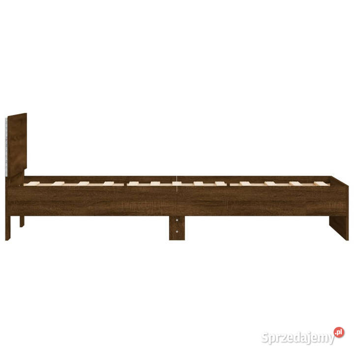 Rama łóżka z wezgłowiem i LED brązowy dąb 90x190 Warszawa