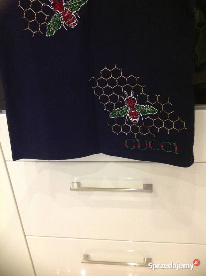 Piękna Bluzka Damska M Mucha Cyrkonie Granatowa Bluzki i koszule Bluzki i koszule lubuskie Nowa Sól