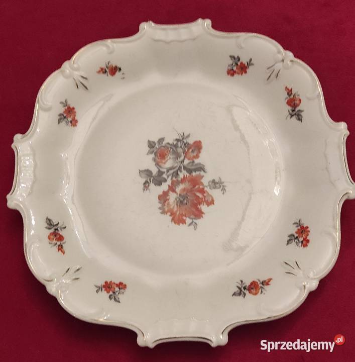 ANTYK PATERA PORCELANOWA W KWIATY RELIEFOWANA Pabianice