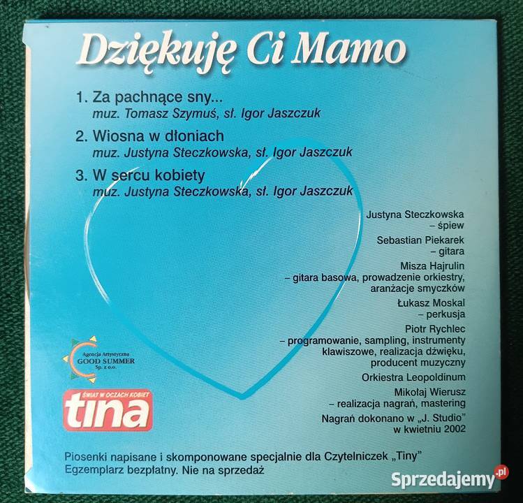 Justyna Steczkowska Dziękuję Ci mamo CD małopolskie Zbylitowska Góra