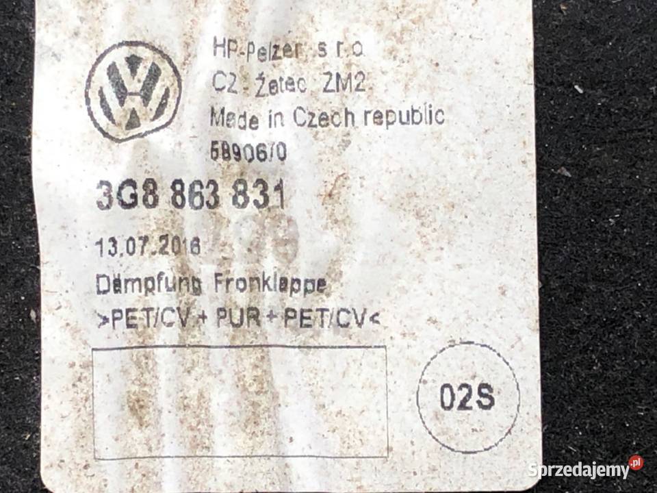 WYGŁUSZENIE MASKI VW ARTEON Hatchback 3G8863831