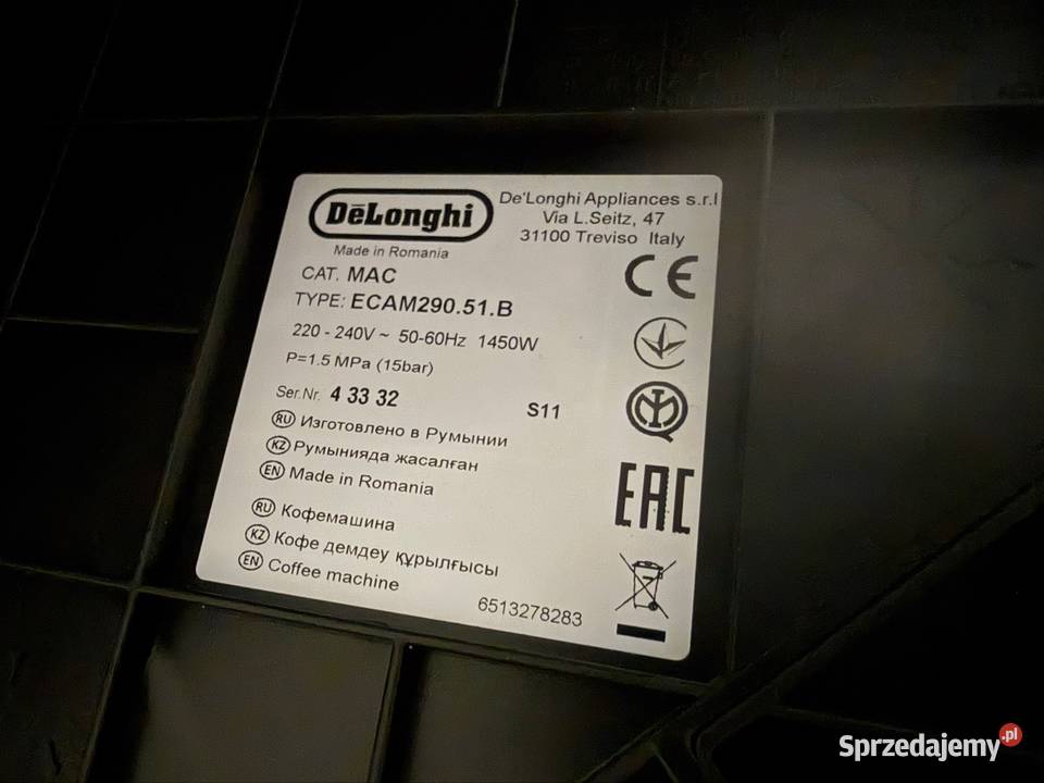 Ekspres do kawy DeLonghi Magnifica ECAM29051B o śląskie Mikołów sprzedam