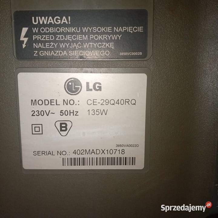 Telewizor LG CE29Q40RQ na części Telewizory Zabrze