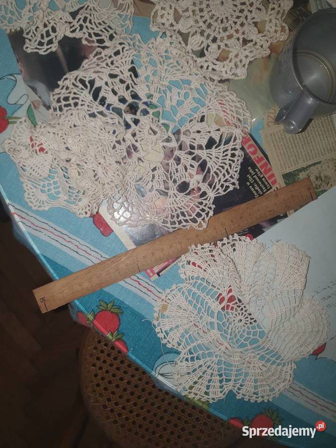 Plecionki ręcznie robione serwetki koronki Warszawa