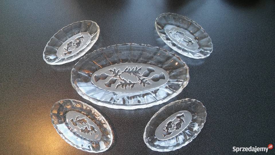 szkło półmisek osty hortensja polskie wzornictwo Gdańsk sprzedam