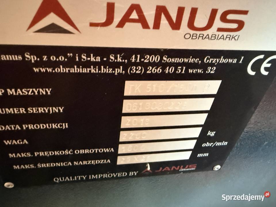 Tokarka Janus TK 510 x 1500 śląskie Tarnowskie Góry